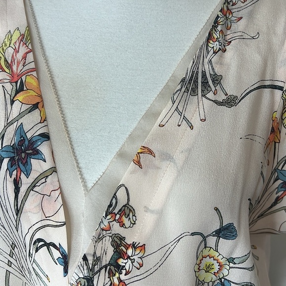 Rebecca Taylor Blush Pink Floral Drawstring Silk Dress Size 6 - Picture 4 of 9